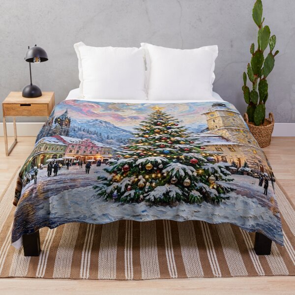 Item preview, Cozy Christmas Brașov | Winter Wonderland Impasto Art designed and sold by doinitzart.