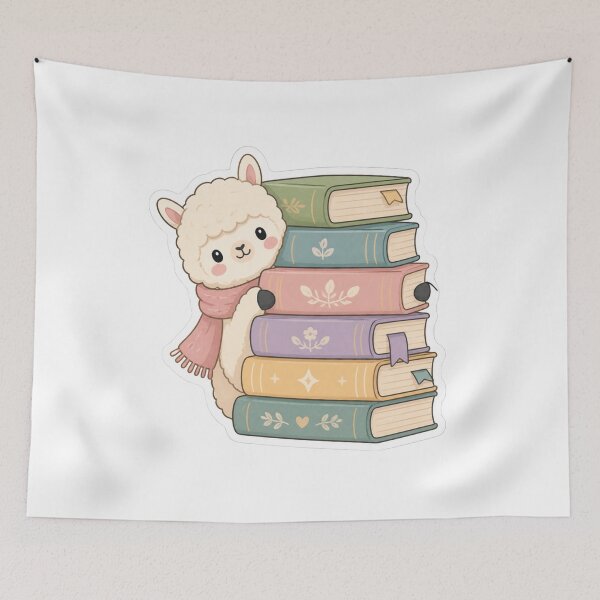 Item preview, Alpaca and books  designed and sold by emmeshop98.