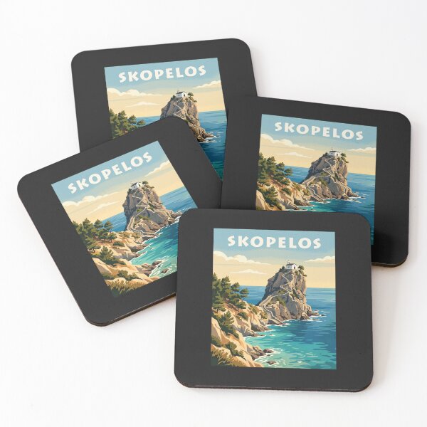 Item preview, Skopelos Agios Ioannis Chapel – Vintage Greek Island Travel Poster designed and sold by Odd World.