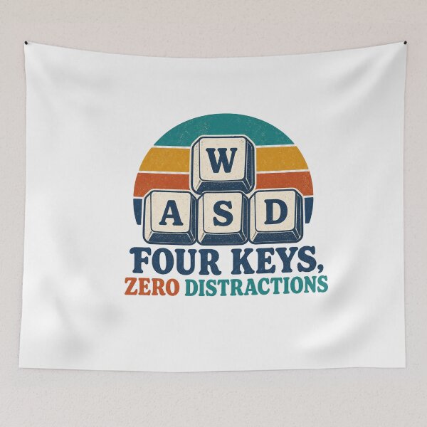 Item preview, Four Keys Zero Distractions WASD designed and sold by MOSIDRIP™.
