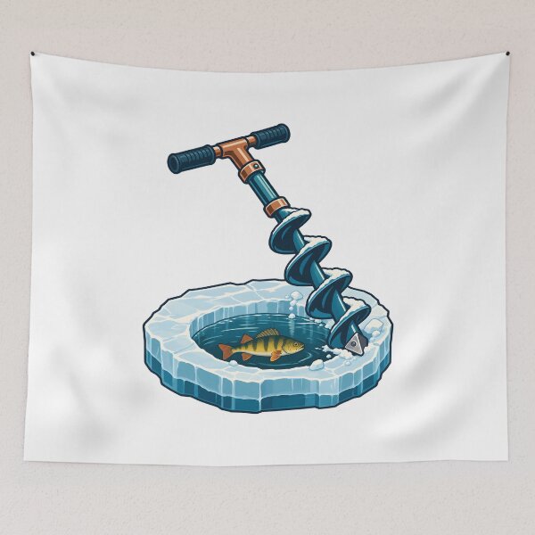 Item preview, Winter Ice Fishing Auger Emblem designed and sold by Philippa Shop.