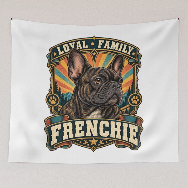 Item preview, Loyal Family Frenchie Retro French Bulldog Portrait designed and sold by GridText.