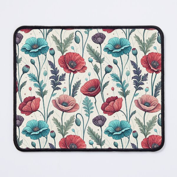 Item preview, Frosted Red and Blue Poppy Pattern designed and sold by Storybook Botanica.