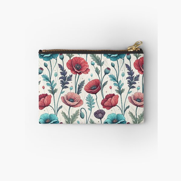 Item preview, Frosted Red and Blue Poppy Pattern designed and sold by Storybook Botanica.