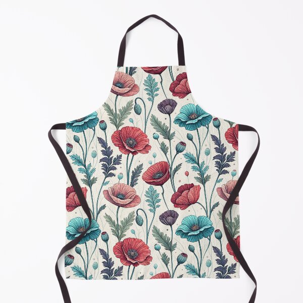 Item preview, Frosted Red and Blue Poppy Pattern designed and sold by Storybook Botanica.