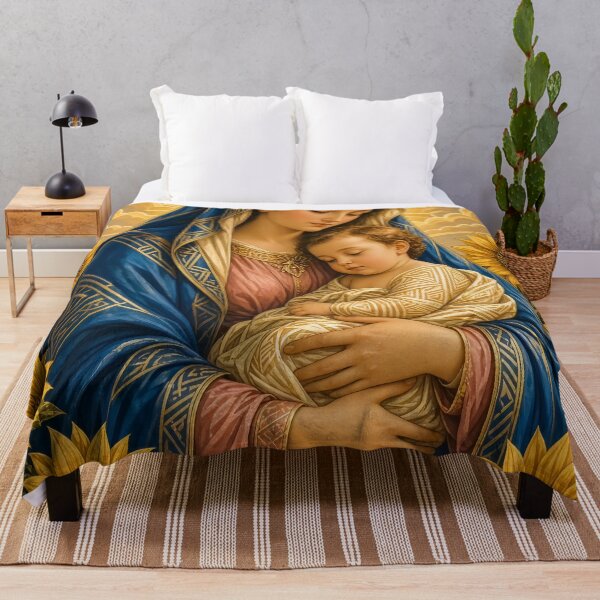 Item preview, Virgin Mary with Child and Sunflowers designed and sold by mark ashkenazi.