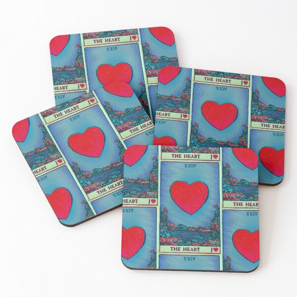 Item preview, Lenormand Heart Card XXIV Retro Fortune Card in Blue designed and sold by Fani*.