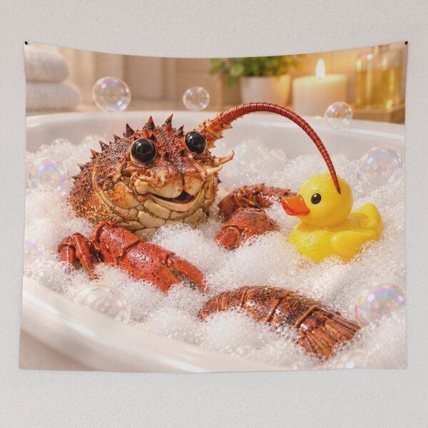 Item preview, Cheerful Spiny Lobster Bubble Bath designed and sold by Sillytoe.