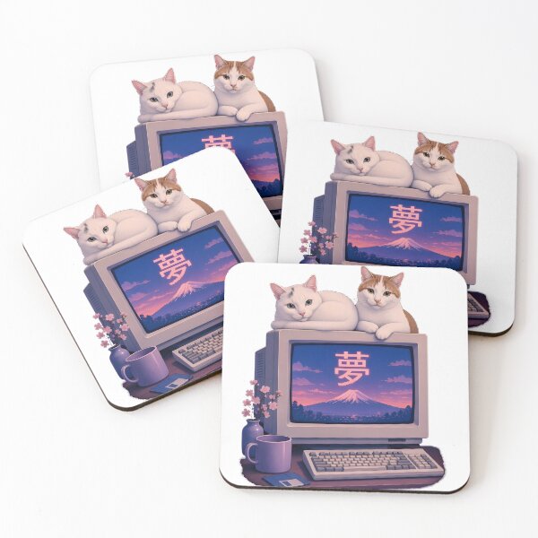 Item preview, Dream Desk – Cats on a Retro Computer designed and sold by chadmius.