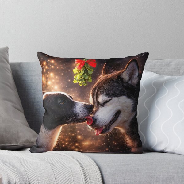 Item preview, Dogs Kissing Under Mistletoe Christmas Holiday designed and sold by Stephanie Laird.