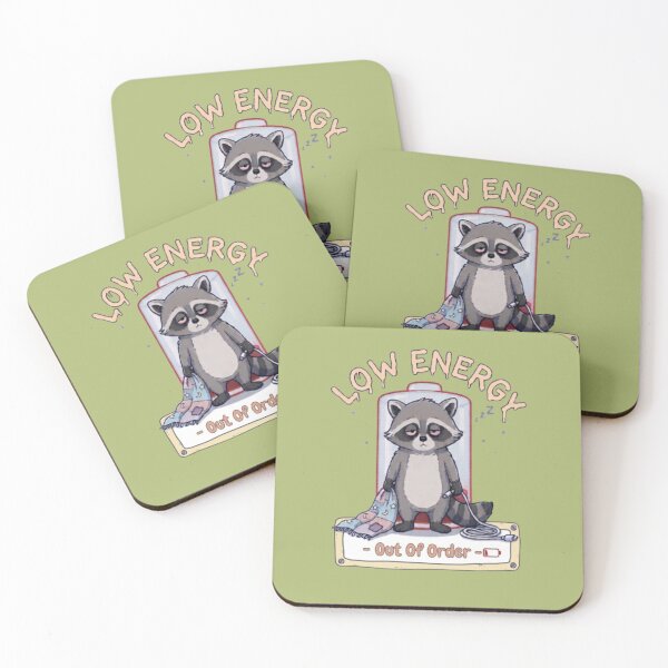 Item preview, ​Funny Sleepy Raccoon Low Battery designed and sold by Zagalo Art.