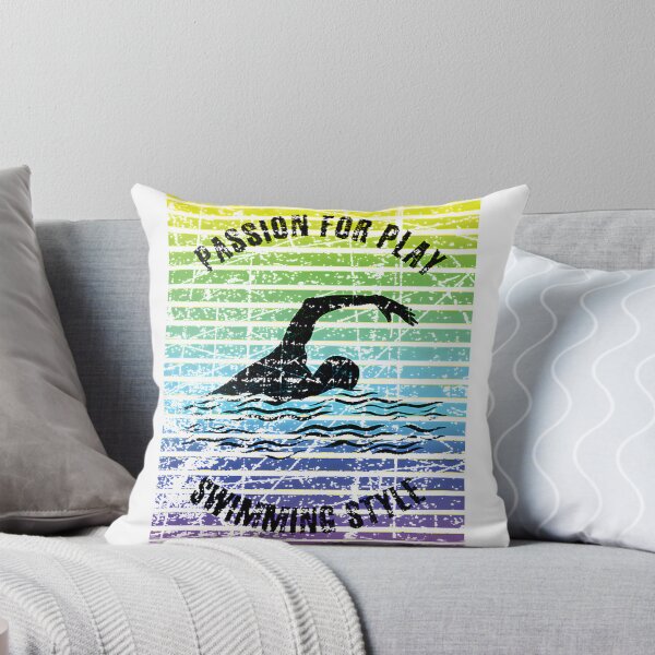 Item preview, Black Silhouette of a Swimmer with Vibrant Rainbow Stripes Background designed and sold by bymarouan.