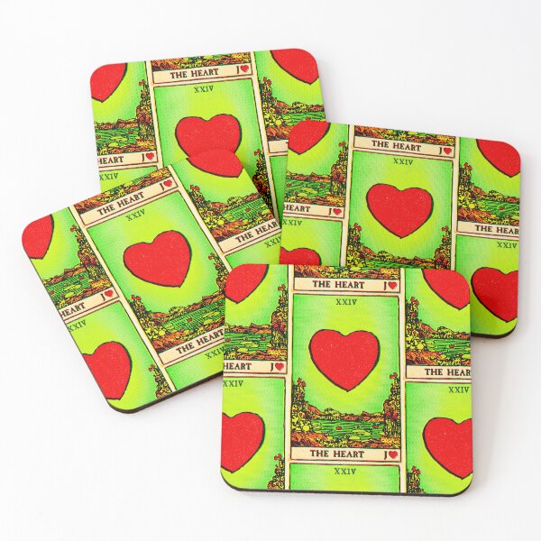 Item preview, Lenormand Heart Card XXIV Retro Fortune Card in Green designed and sold by Fani*.