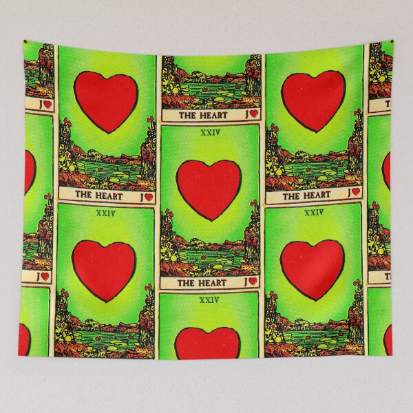 Item preview, Lenormand Heart Card XXIV Retro Fortune Card in Green designed and sold by Fani*.