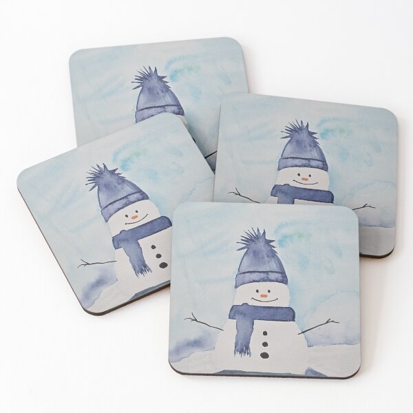 Item preview, Snowman in Blue Hat and Scarf Christmas Card designed and sold by MKHENSON.