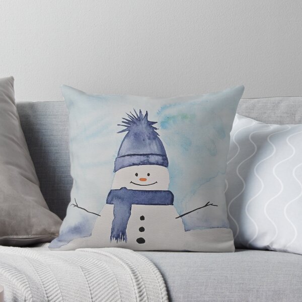 Item preview, Snowman in Blue Hat and Scarf Christmas Card designed and sold by MKHENSON.