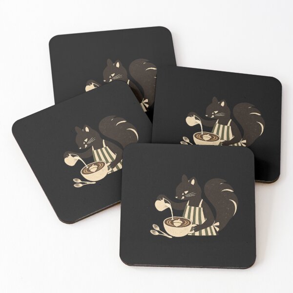 Item preview, Squirrel Barista Making Acorn Latte Art designed and sold by AMICO77.