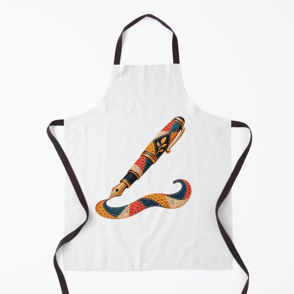 Item preview, Fountain Pen & Flourish – Colourful Patchwork Calligraphy Art designed and sold by Digital Culture Studio.