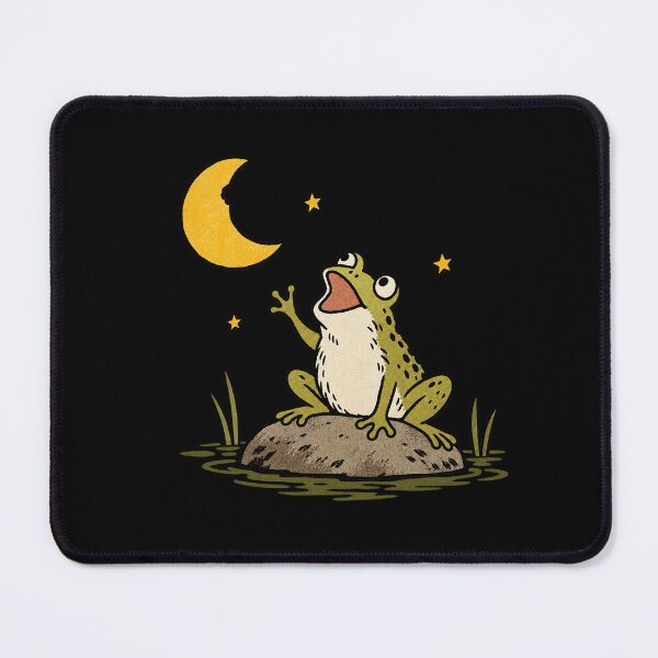 Item preview, Frog Serenading a Chipped Crescent Moon designed and sold by AMICO77.