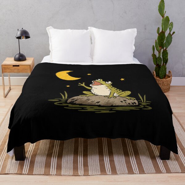 Item preview, Frog Serenading a Chipped Crescent Moon designed and sold by AMICO77.