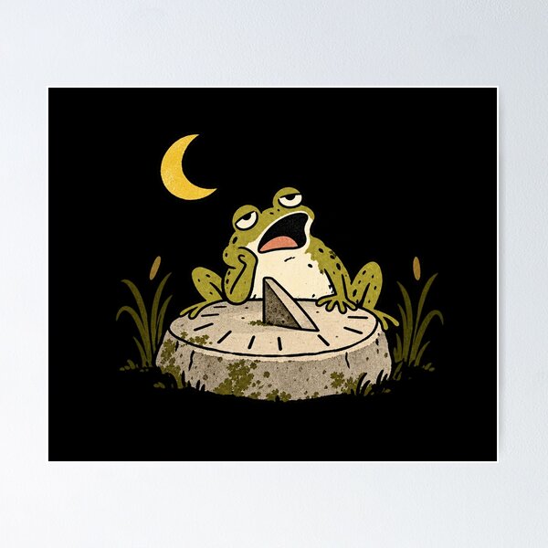Item preview, Sleepy Frog Night Watch on a Sundial designed and sold by AMICO77.