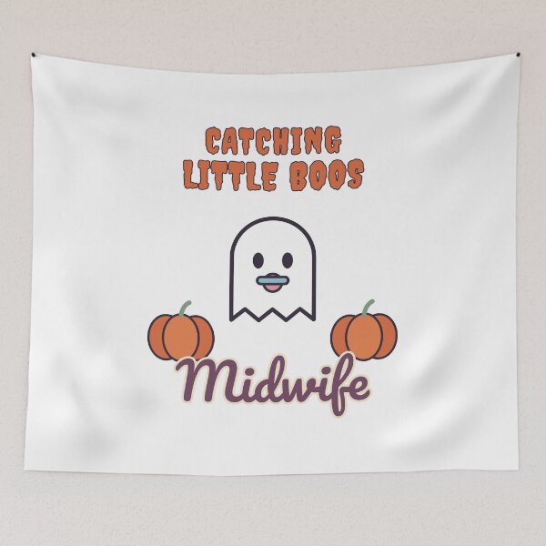 Item preview, Catching Little Boos Midwife Halloween Ghost Baby designed and sold by myriamec.
