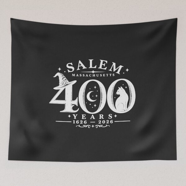 Item preview, Salem Massachusetts 400 Years 1626-2026 Witch Hat Cat Moon designed and sold by Designart68.