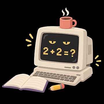 Artwork thumbnail, Sleepy Math Computer Asking Two Plus Two by AMICO77