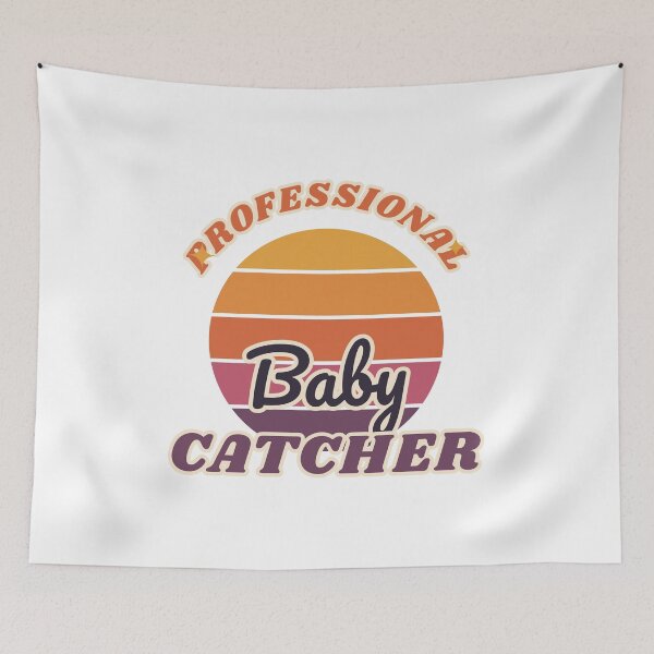 Item preview, Professional Baby Catcher Retro Sunset Midwife designed and sold by myriamec.