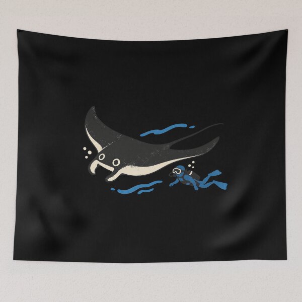 Item preview, Tiny Scuba Diver and Giant Manta Travel Companion designed and sold by AMICO77.