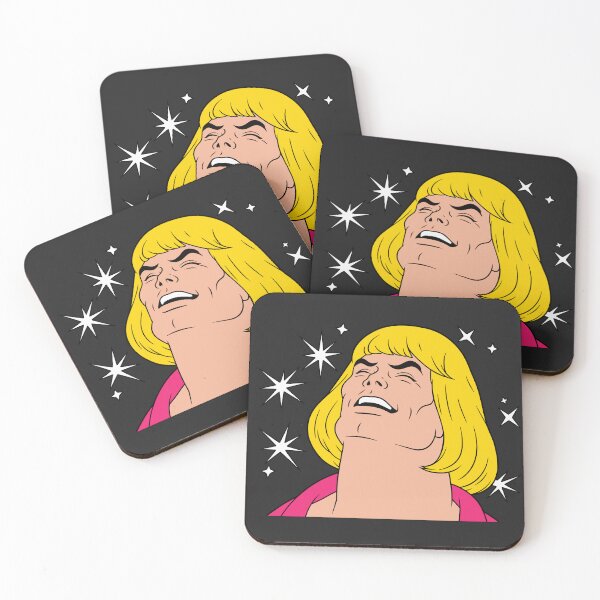 Item preview, Retro 80s Blonde Hero Laughing Head Back Sparkles Meme designed and sold by Designart68.