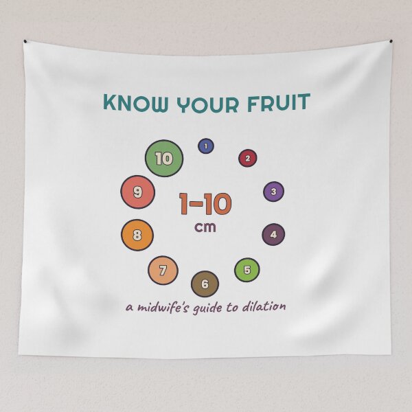 Item preview, Know Your Fruit Cervix Dilation Chart Midwife designed and sold by myriamec.