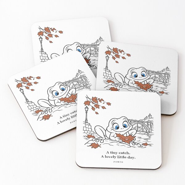 Item preview, Porto Frog Catching a Tiny Autumn Raindrop designed and sold by Soft Paws Sketches.