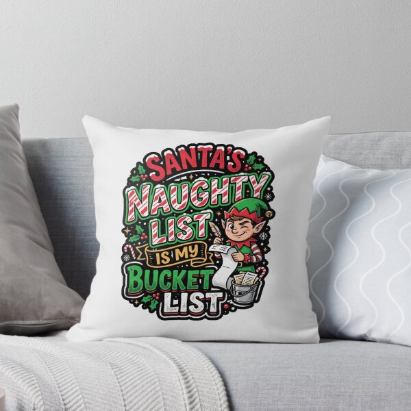 Item preview, Santa's Naughty List Is My Bucket List - Cheeky Holiday Elf designed and sold by FitEnvy.