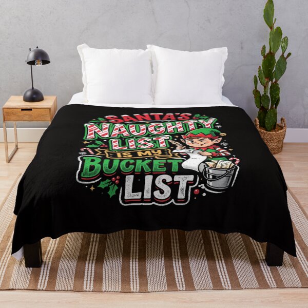 Item preview, Santa's Naughty List Is My Bucket List - Cheeky Holiday Elf designed and sold by FitEnvy.