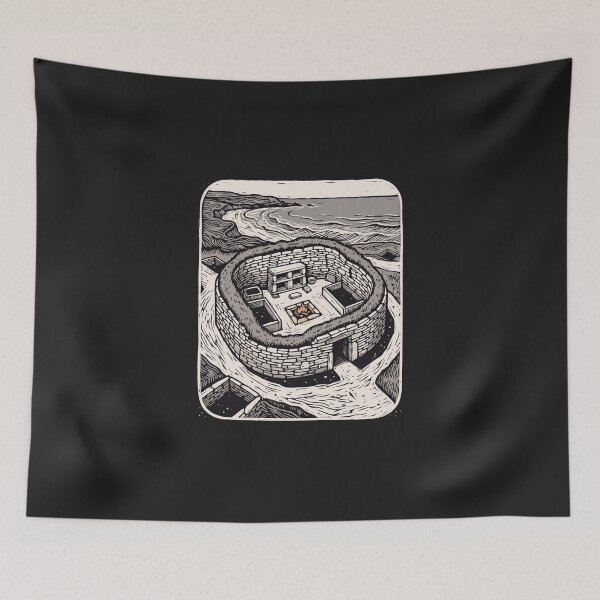 Item preview, Skara Brae – Neolithic Orkney Village Linocut designed and sold by Odd World.