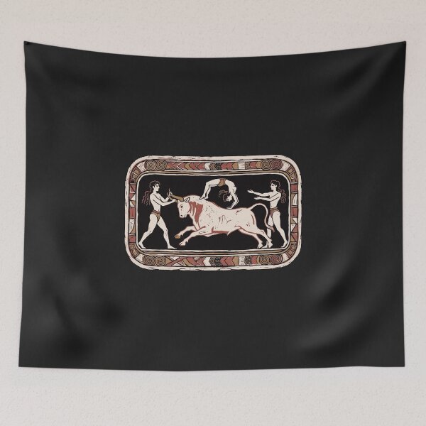 Item preview, Minoan Bull Leaping – Knossos Fresco Linocut designed and sold by Odd World.