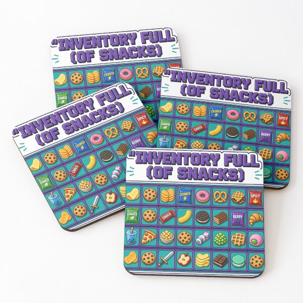 Item preview, Inventory Full Of Snacks Funny Pixel RPG Gamer Snack Lover designed and sold by TitanForged.