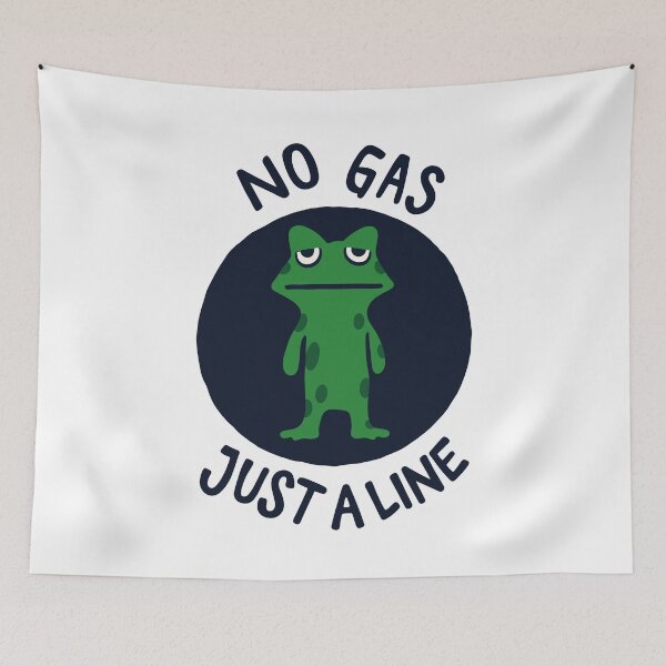 Item preview, No Gas Just A Line Unimpressed Frog Deadpan Meme designed and sold by  MOHAMED.