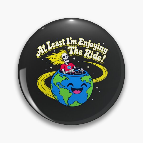 Item preview, At Least I'm Enjoying The Ride Skeleton Driving Earth designed and sold by VintageSocArt.