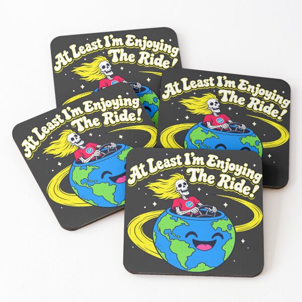 Item preview, At Least I'm Enjoying The Ride Skeleton Driving Earth designed and sold by VintageSocArt.