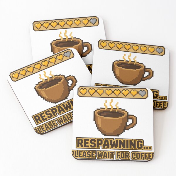 Item preview, Respawning After Coffee Funny Gamer Morning Pixel Coffee designed and sold by TitanForged.