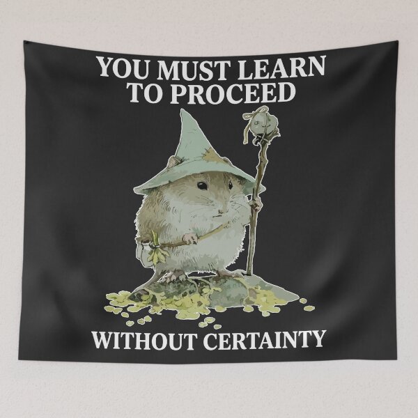 Item preview, You Must Learn To Proceed Without Certainty Cute Wizard Hamster Magic Staff designed and sold by mareix.