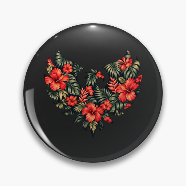 Item preview, Tropical Hibiscus Wings Red Flowers Green Leaves Pattern designed and sold by VintageSocArt.