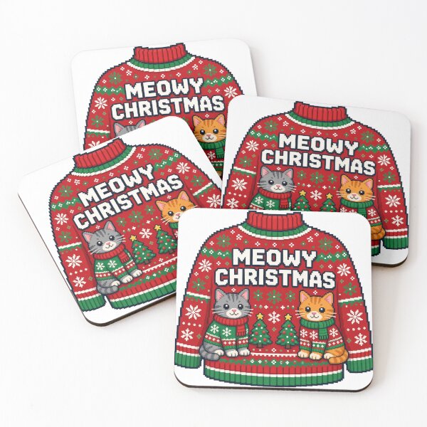 Item preview, Meowy Christmas Pixel Ugly Sweater Cat Funny Holiday designed and sold by TitanForged.