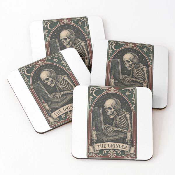 Item preview, The Grinder Tarot Card Skeleton designed and sold by MOSIDRIP™.