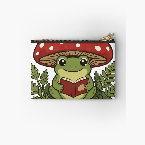 Item preview, Stay Cozy Cottagecore Frog Under Mushroom Reading Book designed and sold by TitanForged.