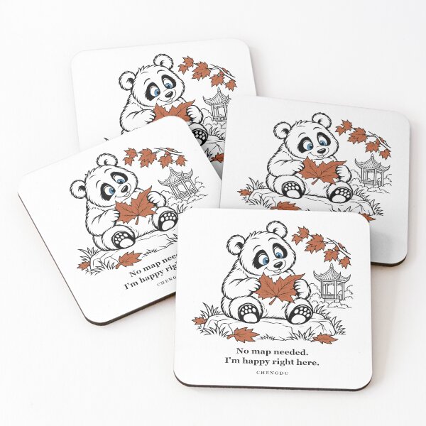 Item preview, Chengdu Panda Enjoying a Quiet Autumn Leaf Moment designed and sold by Soft Paws Sketches.