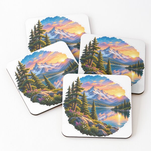 Item preview, Golden Hour Escape – Mountain Lake Sunset Sticker designed and sold by Golden Hour Studio.