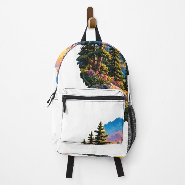 Item preview, Golden Hour Escape – Mountain Lake Sunset Sticker designed and sold by Mondo365.